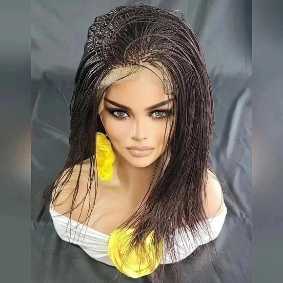 Handmade Micro Braided Wig Yassine Red Wine - Picture 13 of 17